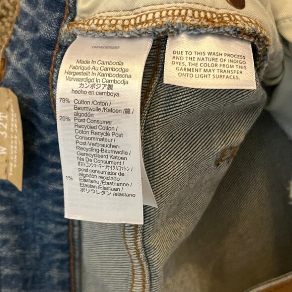 Madewell The Curvy Perfect Vintage Jeans Size 32T Distressed High Rise Straight - Picture 6 of 7